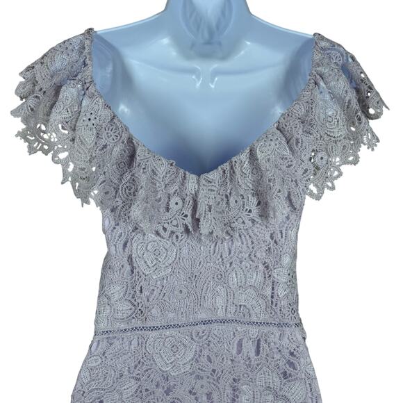 Saylor Adowa Lace Ruffle Mini Dress Women’s‎ Size Small Lavender Romantic Pastel - Picture 7 of 15